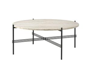 TS Outdoor Coffee Table Round Ø80 White Travertine/Black