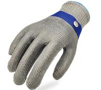 TS SAFETY HAND PROTECTOR 2.0 ANSI A9 Cut Resistant Gloves Stainless Steel Mesh Metal Wire Glove Durable Rustproof Reliable Cutting Glove for Meat Processing, Food Cutting (Large