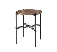 TS Side Table Round Ø40 Black/ Brown Emperador Marble