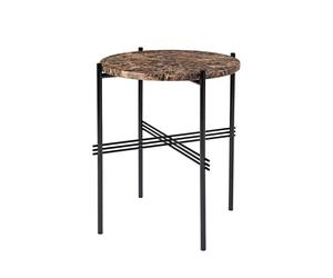 TS Side Table Round Ø40 Black/ Brown Emperador Marble
