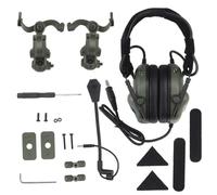 TS TAC-SKY Compatible With FAST ARC Rails For Hunting Outdoors CS Game Tactical Headset Airsoft Noise Cancelling Pickup Headphones With Microphone Earphone(BKB,MAX)