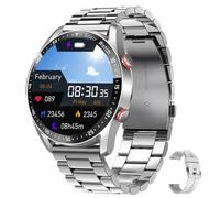 TS TAC-SKY ECG+PPG Smart Watch Men Bluetooth Call Smart Clock Sports Smartwatch Smart Watch For Android IOS (Color : Silver steel belt)