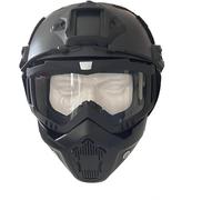TS TAC-SKY PJ Style Airsoft Helmets Tactical Full Face Mask With Detachable And Adjustable Goggles Airsoft Helmet And Mask Fast Base Jump Helmet(Transparent)