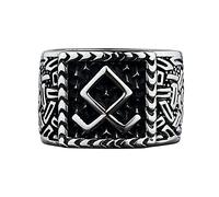 TS TAC-SKY Scandinavian Viking Totem Tree Of Life Odin Spartan Warrior Mask Hip-hop Punk Ring Men's Retro Style Men And Women's With Gift Packaging (Color : Style 10, Size : 12)