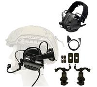 TS TAC-SKY Tactical Headsets, Helmet-Type Tactical Headset, Tactical Headset Microphone Headset, With U94 PTT, Communication Headphone Outdoor Hunting Shooting Headset (Color : BK, Size : One size)