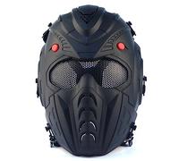 TS TAC-SKY Tactical Paintball Airsoft Mask Metal Mesh Or PC Lens Cosplay Shooting Hunting Goggles Military War Game Protective Face Shield (Color : Black-Mesh)