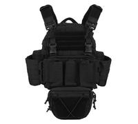 TS TAC-SKY V5 PC Tactical Vest Equipment Quick Multifunction MOLLE Back Zipper System With Rifle Triple Magazine Pouch Cable Clip (Color : BK)