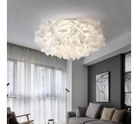 TS TAC-SKY White Acrylic Ceiling Light Simple Modern Dimmable Flush-Mount LED Close To Ceiling Light Flower Leaf Shape Ceiling Mounted Lamp For Bedroom Hallway Living Room