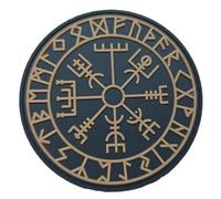 TS Tactical Store VEGVISIR VIKING COMPASS BROWNPatch 3D PVC Scratch Hook Loop 80 mm | Military 3D Patch Pin for Military Backpacks | Ideal for Outdoors, Hiking, Airsoft, Survival TS-PTCH-VKGBBRW