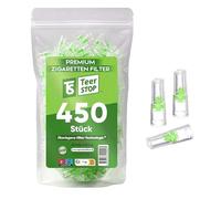 TS Teer Stop Premium Cigarette Filters 8mm - 450 pcs, Micro Filter Tips, Hand-Rolled Cigarettes, Reusable Plastic Mouthpiece Accessory for Regular Size Cigarettes