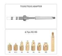 TS100 Hot Melt Nut Penetrator Kit for M2-M8 Inserts, Brass Soldering Iron Tip Compatible with TS100 & 936 Stations, for CNC-Machined The(Soldering TIP KIT)