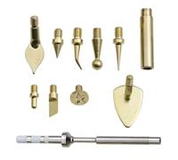 TS100 Soldering Iron Tip Dressing Tool - Brass Thermal Insert Nut Trimming Tool for 3D Printing (ABS/for PLA/Nylon) with Interchange(Set 2)