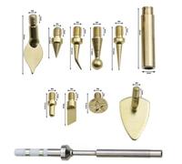 TS100 Thermal Insert Nut Trimming Tool for Precision 3D Printing, Brass Soldering Iron Tip Dressing Tool with Interchangeable Heads, Compatible with ABS/PLA/Nylon/Rubber, Set 1