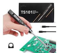 TS101 Soldering Iron, 65W Portable Smart Temperature Control 50-400 ℃, LCD Display Soldering Iron Station with DC5525 & USB Type C Port Power Adapter, Programmable Welding Iron for Electronic Repair