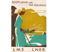 TS53 Vintage Scotland For Holidays LMS LNER Railway Tourism British Travel Poster Re-Print Reproduction Print Card - A5 (148mm x 210mm)