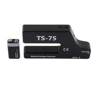 TS75 Dual Function Metal Detector and Voltage Sensor, Wall Scanner for Locating Steel Pipes and AC Cables up to 30mm Depth, Sound and Light Tool, Black