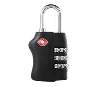 TSA Approved 3 Digit Combination Luggage Lock 1 Pack Black - Resettable Travel Padlock for Suitcases Backpack & Gym Locker Security, Travel Accessories and Holiday Essentials
