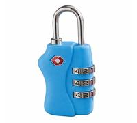 TSA Approved 3 Digit Combination Luggage Lock 1 Pack Blue - Resettable Travel Padlock for Suitcases Backpack & Gym Locker Security, Travel Accessories and Holiday Essentials