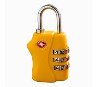 TSA Approved 3 Digit Combination Luggage Lock 1 Pack Yellow - Resettable Travel Padlock for Suitcases Backpack & Gym Locker Security, Travel Accessories and Holiday Essentials