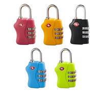 TSA Approved 3 Digit Combination Luggage Locks 2 Packs Assorted Colour - Resettable Travel Padlock for Suitcases Backpack & Gym Locker Security, Travel Accessories and Holiday Essentials