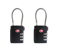 TSA Approved Combination Lock with Cable - Durable & Versatile Security for Suitcases, Backpacks, Gym Lockers, Backpack, Small Padlock for Travel Essentials (Black+Black)