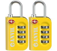 TSA Approved Luggage Lock - 4 Digit Combination Padlocks with a Hardened Steel Shackle - Travel Locks for Suitcases & Baggage