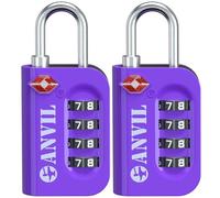 TSA Approved Luggage Lock - 4 Digit Combination padlocks with a Hardened Steel Shackle - Travel Locks for Suitcases & Baggage