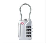 TSA Approved Luggage Lock,Alloy Body, Digit Combination Padlocks and Steel Cable Combination,Travel Lock for Suitcases & Bag, Travel Accessories (Silvery*1-518)