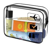 TSA Approved Toiletry Bag with Zippers Travel Accessories Portable Waterproof Cosmetic Makeup Bags Transparent Security Toiletry Bags for Men, Women and Kids