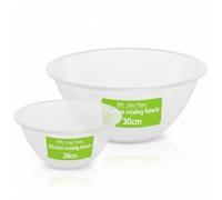 TSA Clear Mixing Bowl - Lightweight Plastic Bowl for Baking, Cooking, Salad & Kitchen Food Prep - Reusable Transparent Multipurpose Bowl (20 cm & 30 cm)