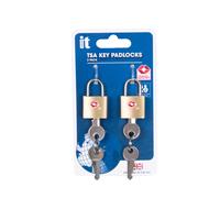 TSA Key Padlocks - Twin Pack (Brass)