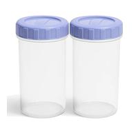 TSA LIMITED Plastic Beakers with Lids 400ml 2 Pack - Airtight Food Storage Containers with Twist Lock Lid - Microwave Dishwasher Freezer Safe BPA Free Plastic Cup for Drinks and Food Store