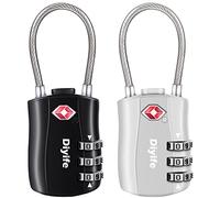 TSA Luggage Locks, [Newest Version][2 Packs] Diyife 3-Digit Security Padlock, Combination Padlocks, Code Lock for Travel Suitcases Luggage Bag Case etc.(Black&Silver)