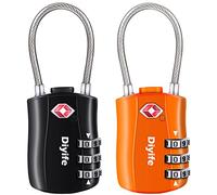 TSA Luggage Locks, [Newest Version][2 Packs] Diyife 3-Digit Security Padlock, Combination Padlocks, Code Lock for Travel Suitcases Luggage Bag Case etc.(Black&Orange)