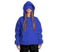 tsaChick Airplane Hoodie,Hoodie with Eye Mask Built In,Ladies 4 Pockets Comfort Mode Travel Pullover Long Sleeve Drawstring Sweatshirt Autumn Winter Hooded Jumpers for Women Uk