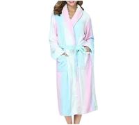 tsaChick Flannel bath robe long Colorful ladies dressing gowns With belt dressing gown womens long sleeve with pockets women's bathrobe casual lightweight women's nightwear