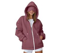 tsaChick Hoodie with Eye Mask Built In,Full Zipper Airplane Hoodie Long Sleeve Cardigan Jacket Comfort Mode Travel Sweatshirt Pullover with Drawstring Pockets Autumn Winter Thin Coat for Women Wine