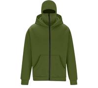 tsaChick Men's Balaclava Hoodie with Ski Face Mask,Double Hooded Fleece Zip Jacket Fall Winter Windproof Full Zip Streetwear Hip-Hop Athletic Workout Sweatshirt Travel Hoodie with Built in Balaclava