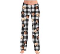 tsaChick Personalised Pyjamas - Custom Photo Pajama Unisex Cotton Pants Funny Cute Customised Face Pjs Bottoms Personalized Pajama Pants for Family, Friends,Couple and Pets Dogs Cats Various