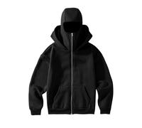 tsaChick Womens Balaclava Hoodie with Ski Face Mask,Double Hooded Fleece Zip Jacket Winter Windproof Full Zip Streetwear Athletic Workout Sweatshirt Travel Hoodie Jacket Black
