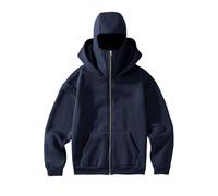 tsaChick Womens Balaclava Hoodie with Ski Face Mask,Double Hooded Fleece Zip Jacket Winter Windproof Full Zip Streetwear Athletic Workout Sweatshirt Travel Hoodie Jacket Navy