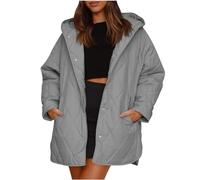 tsaChick Women's Black Blazers Zipper Hoodies Ladies Winter Coat Oversized Womens Parka Long Quilted Women's Outdoor Down Jackets Long Sleeve With Pocket Casual Coat V Neck