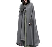 tsaChick Women's Cardigans Plus Size Sweaters Gothic Ladies Jumpers Poncho Cloak Cape Coat Vintage Coat Open Front Winter Clothes Long Line Cardigans Hooded Casual Outwear