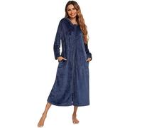 tsaChick Womens Dressing Gowns Oversized Bathrobe Hooded Towel Adults Fleece Warm And Cosy Ladies Dressing Gowns Lightweight House Coat Fluffy Soft Long Pajamas Full Zip Sleepwear