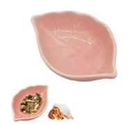 Tsangbaby 2 Pcs Hermit Crab Food Dish Ceramic Reptile Water Dish Leaf-shaped Hermit Crab Food Bowl for Reptile Small Animal Tanks Accessories