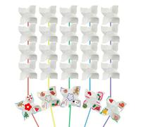 Tsangbaby 25pcs Novelty DIY Pinwheel Craft for Kids, Windmills for Children, Make Your Own Windmill Kits Bulk Summer Spring Easter Craft Kit for Boys Girls, Arts Craft Party Activity