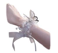 Tsangbaby 3D Butterfly Wrist Corsages Crystal Ribbon Bridal Corsage Bracelet Grace Princess Corsage for Wedding Prom Party Dress up