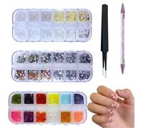 Tsangbaby 5200PCS Nail Charms Nail Gems for Crafting Nail Stuff Bedazzling Gems Rhinestones Accessories with Pick up Tweezers Rhinestone Pen Hotfix Rhinestones Bedazzling Kit for Nails Art Face Craft