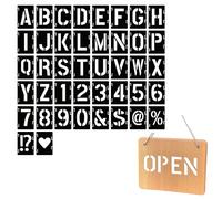 Tsangbaby 6 Inch Large Letter Stencils Alphabet Number Stencils, Wood Burning Stencil Spray Paint Stencil 42 PCS Reusable Alphabet Templates Interlocking Kit for Painting on Wood Wall Rock Sign