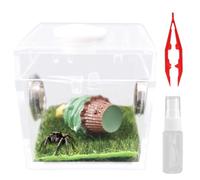 Tsangbaby Acrylic Jumping Spider Enclosure Mini Jumping Spider Habitat Tarantula Enclosure Decor with Matrix Ventilation Holes Style 4